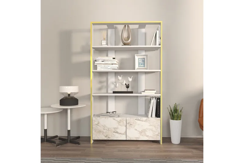 Bokhylle Ossin Hvit - Hvit - Oppbevaring - Hylle - Bokhylle