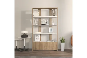 Bokhylle Ossin Hvit / Valnøtt - Hvit / Valnøtt - Oppbevaring - Hylle - Bokhylle