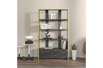 Bokhylle Ossin Svart / Marmor - Svart / Marmor - Oppbevaring - Hylle - Bokhylle