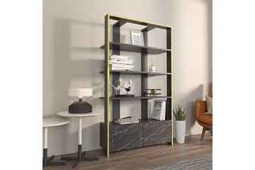 Bokhylle Ossin Svart / Marmor - Svart / Marmor - Oppbevaring - Hylle - Bokhylle