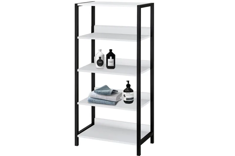 Plattpark Bokhylle 35x60 cm - Hvit/Svart - Oppbevaring - Hylle - Bokhylle