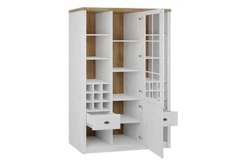 Prowansja Bokhylle 140 cm - Hvit/Tre - Oppbevaring - Hylle - Bokhylle