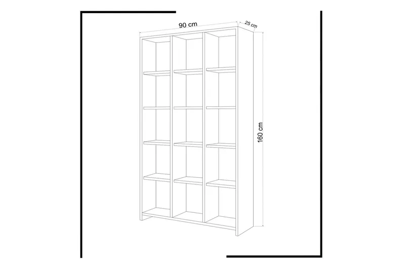 Puntoz Bokhylle Høy - Oppbevaring - Hylle - Bokhylle