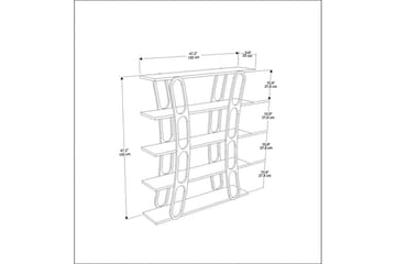 Bokhylle Quenla Svart / Gull - Svart / Gull - Oppbevaring - Hylle - Bokhylle