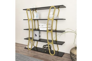 Bokhylle Quenla Svart / Gull - Svart / Gull - Oppbevaring - Hylle - Bokhylle