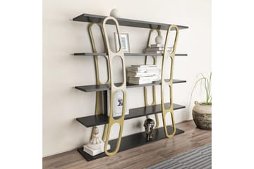 Bokhylle Quenla Svart / Gull - Svart / Gull - Oppbevaring - Hylle - Bokhylle