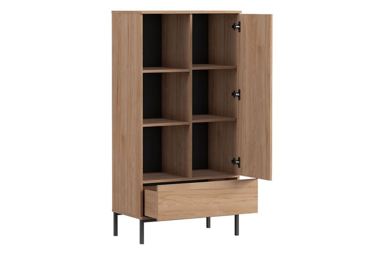 Querty Bokhylle 70x140x41 cm - Natur/Svart - Oppbevaring - Hylle - Bokhylle