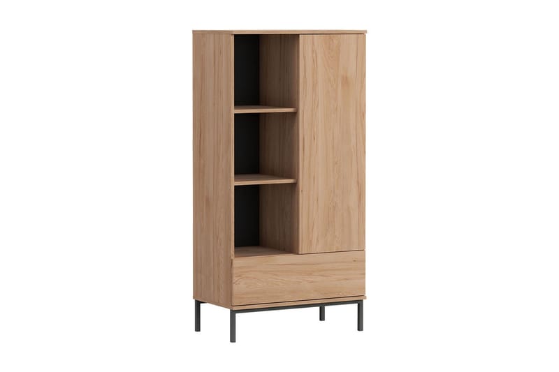 Querty Bokhylle 70x140x41 cm - Natur/Svart - Oppbevaring - Hylle - Bokhylle