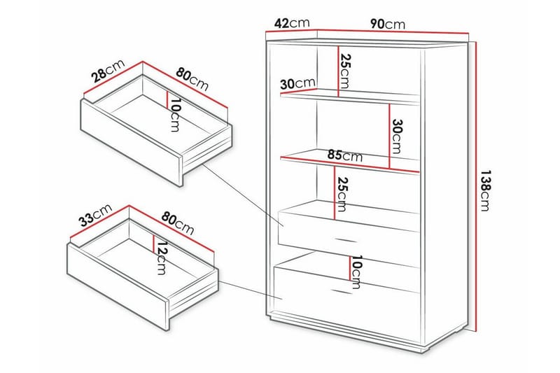 Rathmore Bokhylla 90x42 cm Black - Oppbevaring - Hylle - Bokhylle