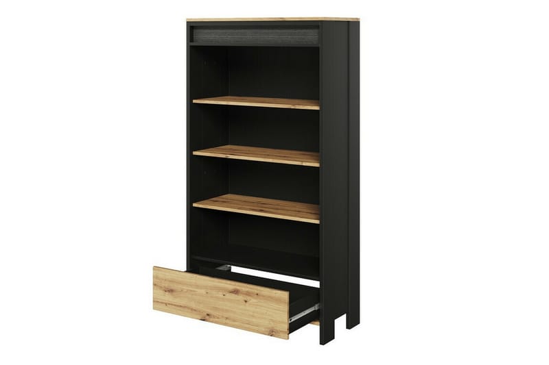 Rathmore Bokhylle 72 cm i Eik - Svart - Oppbevaring - Hylle - Bokhylle