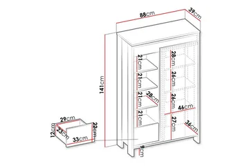 Rathmore Bokhylle 87 cm i Eik - Antrasitt - Oppbevaring - Hylle - Bokhylle
