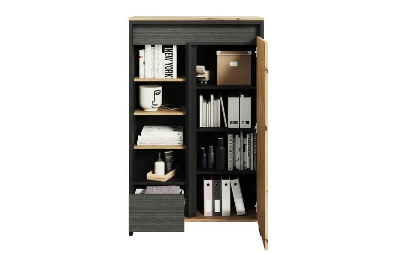 Rathmore Bokhylle 87 cm i Eik - Antrasitt - Oppbevaring - Hylle - Bokhylle