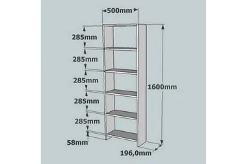 Rinorea Bokhylle 160 cm i Eik - Brun - Oppbevaring - Hylle - Bokhylle