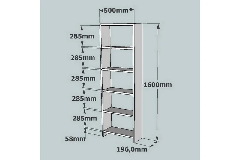 Rinorea Bokhylle 160x50 cm - Brun - Oppbevaring - Hylle - Bokhylle