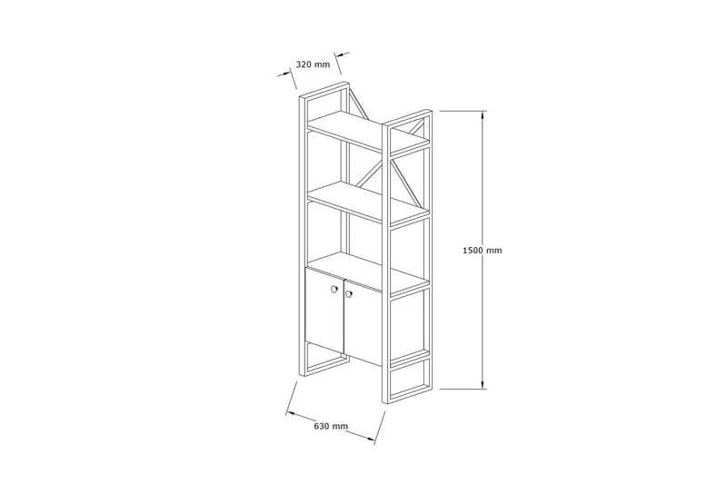 Rinorea Bokhylle 64x160 cm - Blå - Oppbevaring - Hylle - Bokhylle