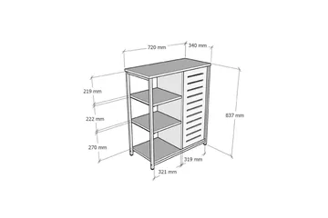 Rinorea Bokhylle 72x83,7 cm - Blå - Oppbevaring - Hylle - Bokhylle