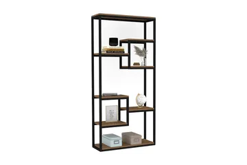 Rinorea Bokhylle 85 cm i Metall med Treplate - Sort - Oppbevaring - Hylle - Bokhylle