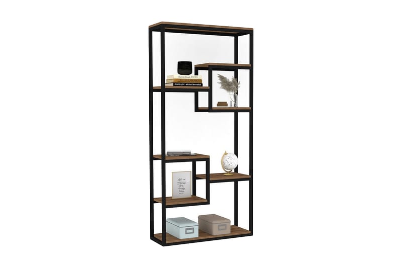 Rinorea Bokhylle 85 cm i Metall med Treplate - Sort - Oppbevaring - Hylle - Bokhylle