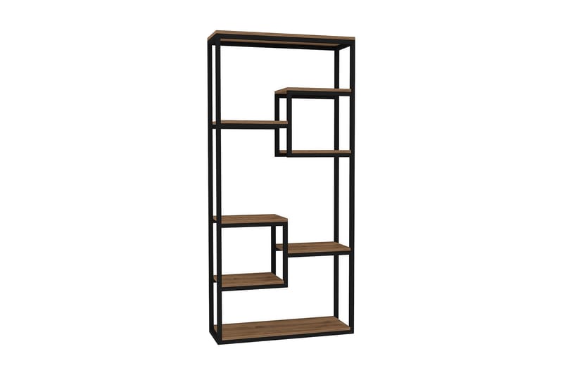 Rinorea Bokhylle 85 cm i Metall med Treplate, Svart