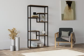 Rinorea Bokhylle 85 cm i Metall med Treplate - Svart - Oppbevaring - Hylle - Bokhylle