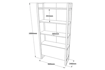 Rinorea Bokhylle 90 cm i Eik - Lysebrun - Oppbevaring - Hylle - Bokhylle