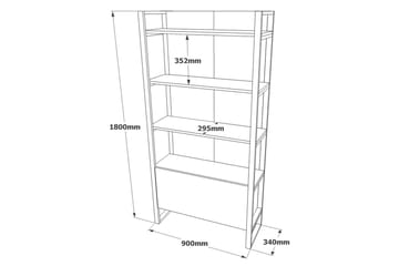 Rinorea Bokhylle 90x180 cm - Grønn - Oppbevaring - Hylle - Bokhylle