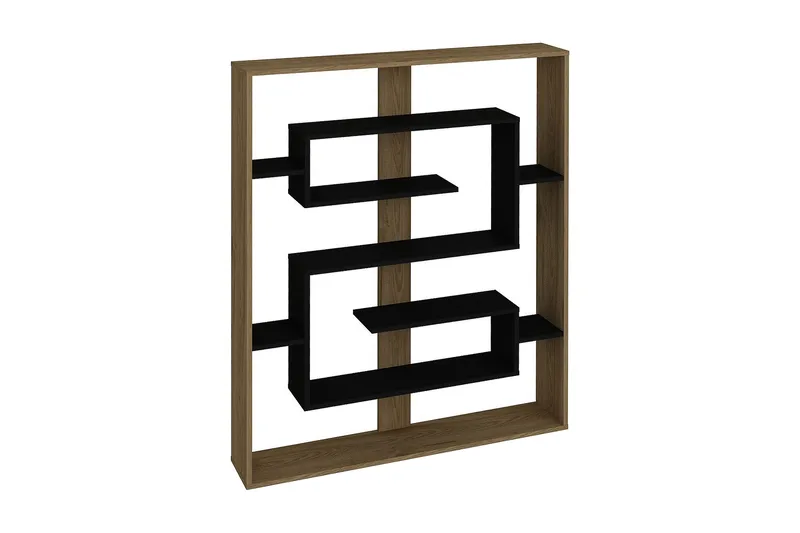 Schmand Bokhylle 120 cm, Svart|Eik