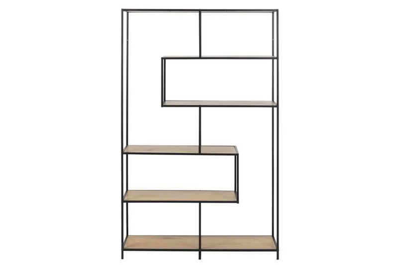 Seaford Hylle 114x35x185 cm Eik/Svart