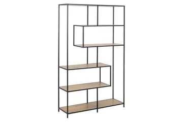 Seaford Hylle 114x35x185 cm Eik/Svart - Oppbevaring - Hylle - Bokhylle