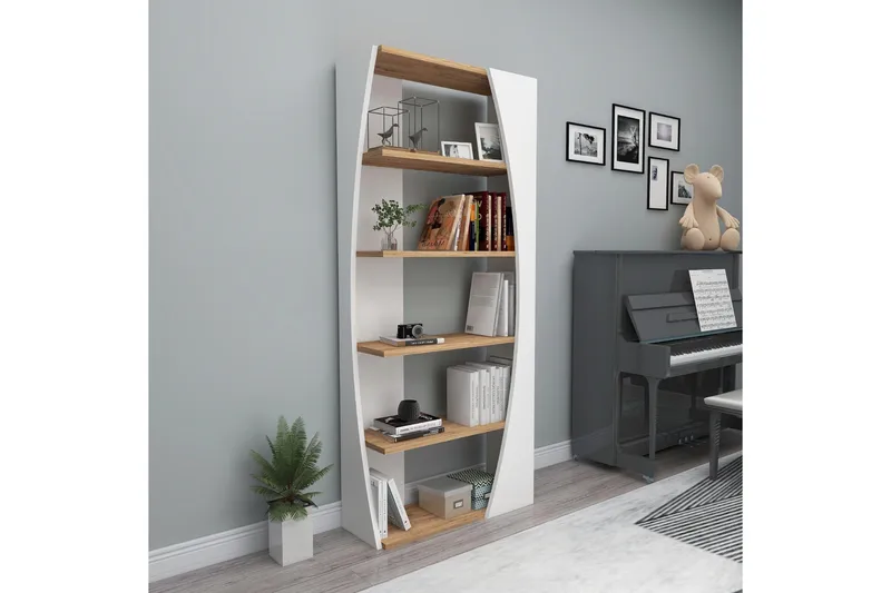 Selge Bokhylle 63,6 cm, Brun/Hvit