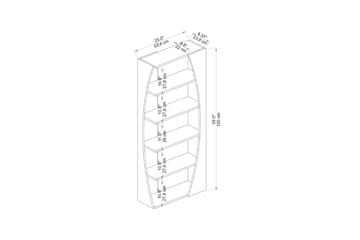 Selge Bokhylle 63,6 cm i Eik - Hvit - Oppbevaring - Hylle - Bokhylle