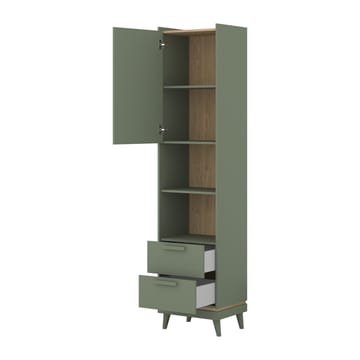 Bokhylle Skandi 1 Dør 2 Skuffer - Oppbevaring - Hylle - Bokhylle