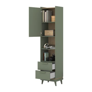 Bokhylle Skandi 1 Dør 2 Skuffer - Oppbevaring - Hylle - Bokhylle