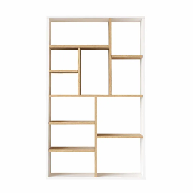Bokhylle Skye Decor Bren (75 x 123,6 x 22 cm) Natural White, Naturlig og hvit