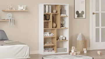 Bokhylle Skye Decor Bren (75 x 123,6 x 22 cm) Natural White - Naturlig og hvit - Oppbevaring - Hylle - Bokhylle