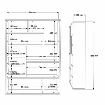 Bokhylle Skye Decor Cleo Shelf (90 x 123,6 x 22 cm) Hvit - Hvit - Oppbevaring - Hylle - Bokhylle