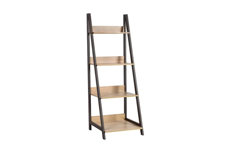 Step Bokhylle 48 cm i Tre med Metallramme, Lysebrun