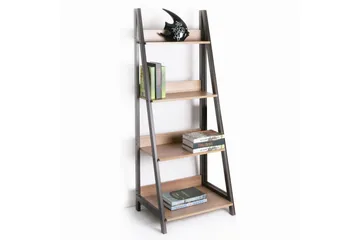 Step Bokhylle 48 cm i Tre med Metallramme - Lysebrun - Oppbevaring - Hylle - Bokhylle