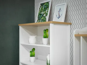 bokhylle Story Beige, eik - Beige, eik - Oppbevaring - Hylle - Bokhylle