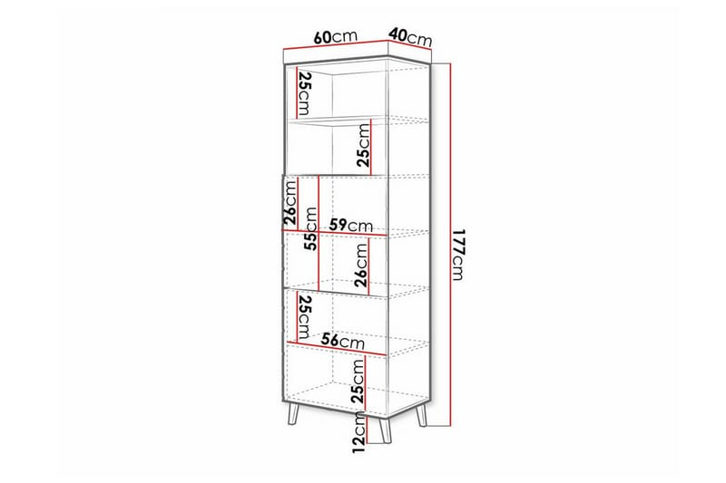 Strontian Bokhylla 60x40 cm Scandinavian Choice Graphite - Oppbevaring - Hylle - Bokhylle