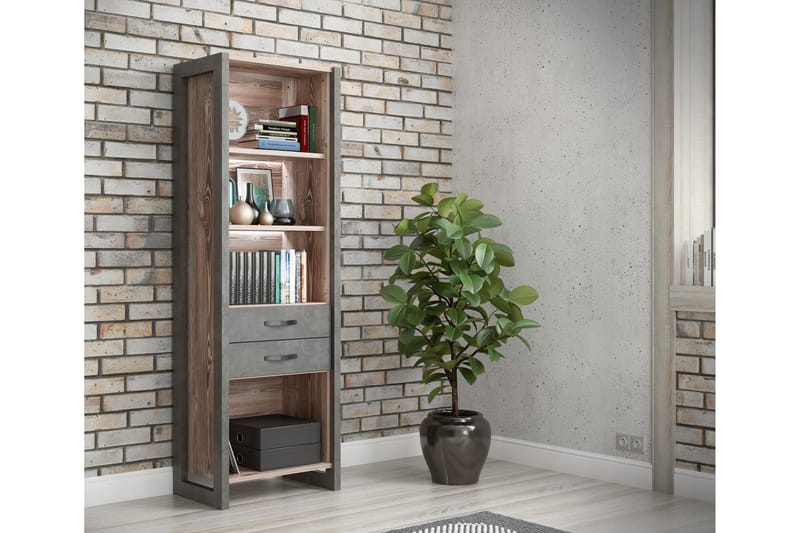 Strumica Bokhylle 43x68 cm - Brun/Grå - Oppbevaring - Hylle - Bokhylle