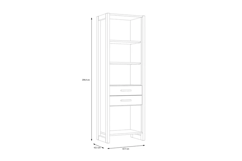 Strumica Bokhylle 43x68 cm - Brun/Grå - Oppbevaring - Hylle - Bokhylle