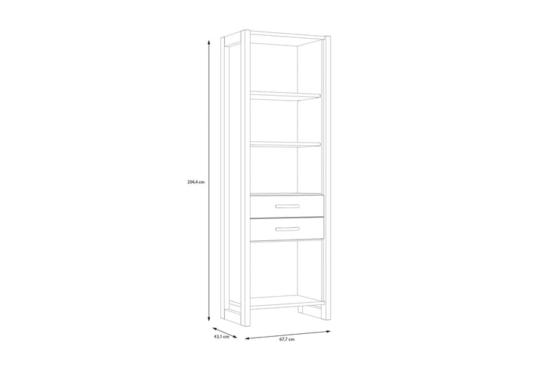 Strumica Bokhylle 43x68 cm - Brun/Grå - Oppbevaring - Hylle - Bokhylle