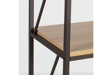 Study Bokhylle 60 cm i Metall med Treplate - Mørkebrun - Oppbevaring - Hylle - Bokhylle