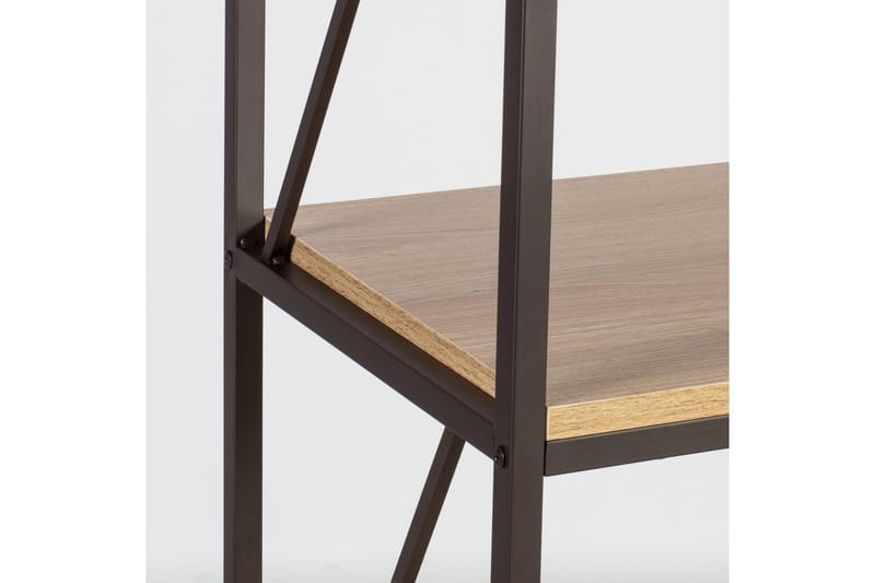 Study Bokhylle 60 cm i Tre med Metallramme - Lysebrun - Oppbevaring - Hylle - Bokhylle