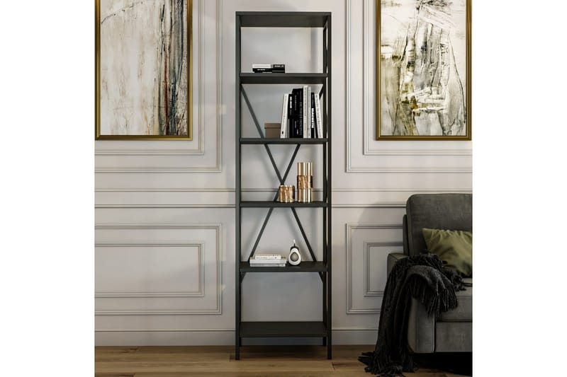 Bokhylle Suadiye Bokhylle 50 cm Antrasitt,Svart - Oppbevaring - Hylle - Bokhylle
