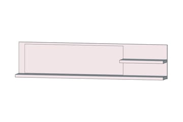 Talebi Vegghylle med Speil 25x213 cm - Brun / Hvit - Oppbevaring - Hylle - Vegghylle