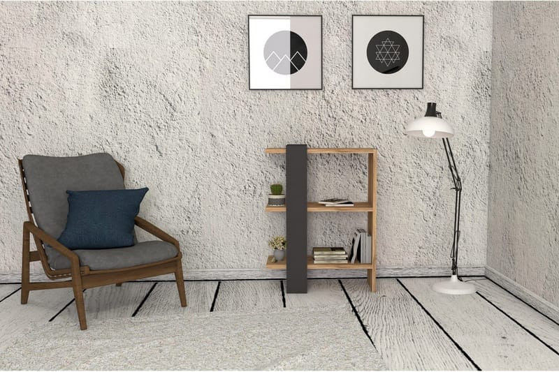 Terasa Bokhylle 52 cm - Valnøtt|Grå - Oppbevaring - Hylle - Bokhylle