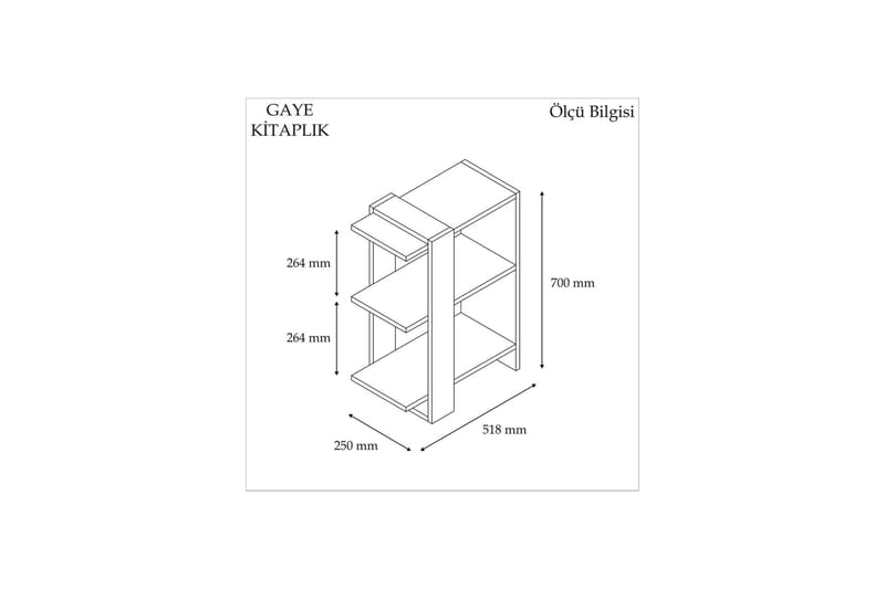 Terasa Bokhylle 52 cm - Valnøtt|Grå - Oppbevaring - Hylle - Bokhylle
