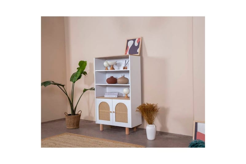 Bokhylle Terra Hvit / Eik - Hvit - Oppbevaring - Hylle - Bokhylle